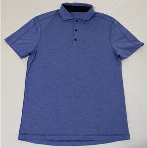 Lululemon Evolution Polo Shirt Mens Large Blue Short Sleeve Performance